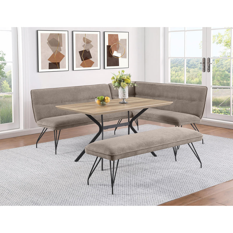 Coaster Furniture Dodson 108496 Fabric Upholstered L-Shaped Nook Dining Bench - Taupe IMAGE 7