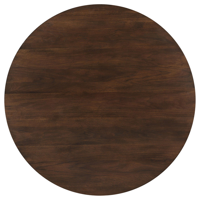Coaster Furniture Everton 108891 Round 53-inch Wood Dining Table - Dark Walnut IMAGE 4