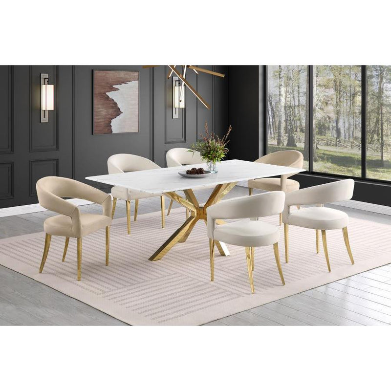 Coaster Furniture Venera 150541 Rectangular 79-inch Faux Marble Dining Table - White IMAGE 11