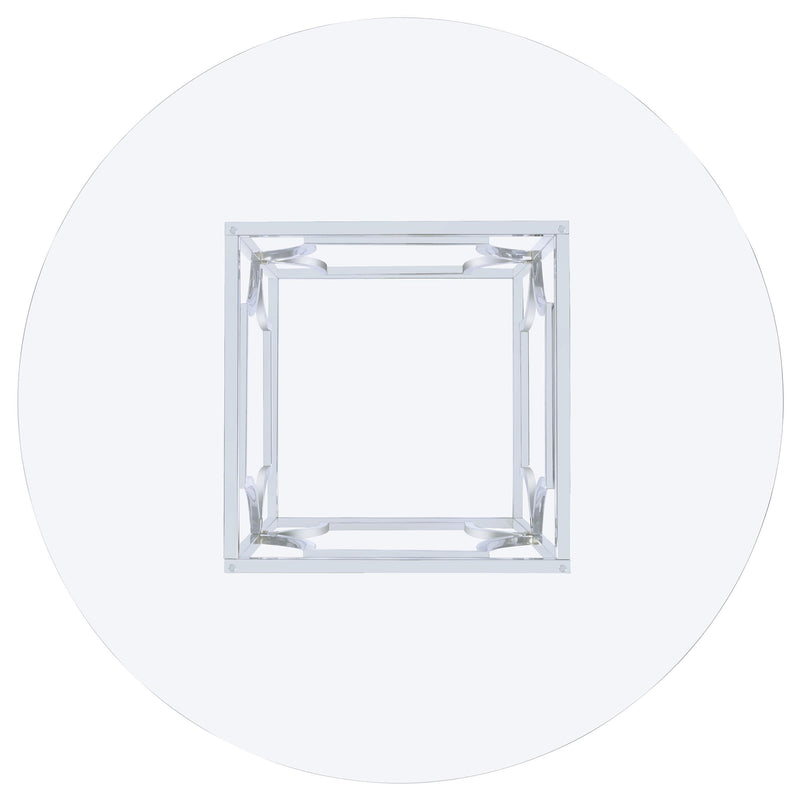 Coaster Furniture Starlight 192561BG Round 54-inch Glass Top Metal Dining Table - Chrome IMAGE 4