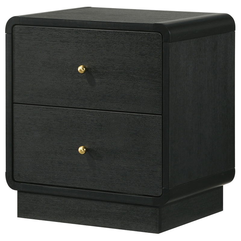 Coaster Furniture Cavelle 223662 2-Drawer Nightstand Bedside Table - Black IMAGE 4