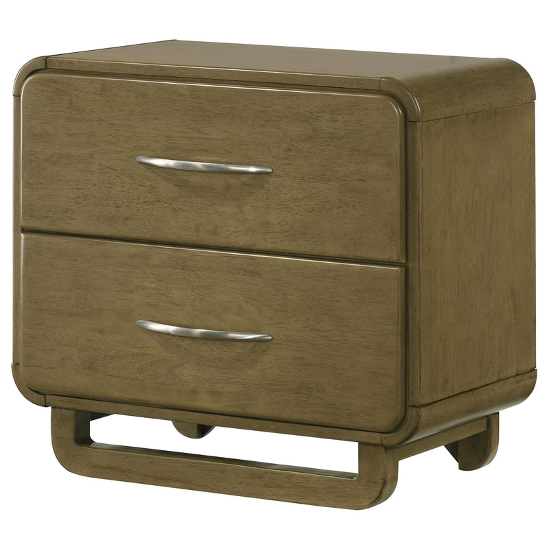 Coaster Furniture Amsbury 224272 2-Drawer Nightstand Bedside Table - Nutmeg IMAGE 4