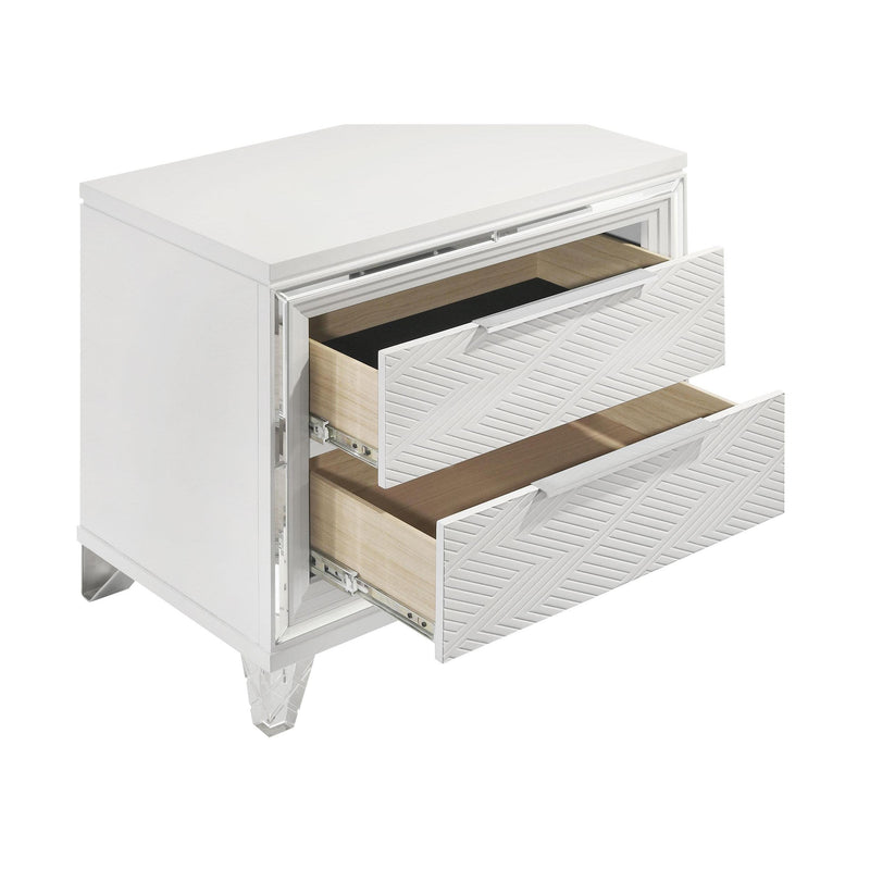 Coaster Furniture Marmore 224962 2-Drawer Nightstand Bedside Table - White IMAGE 12