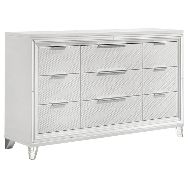 Coaster Furniture Marmore 224963 9-Drawer Dresser Cabinet - White IMAGE 1