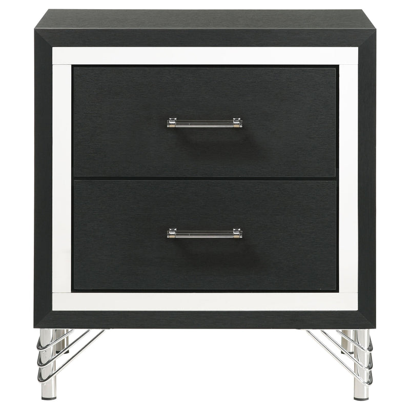 Coaster Furniture Lucia 224992 2-Drawer Nightstand Bedside Table - Black IMAGE 3