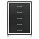 Coaster Furniture Lucia 224995 5-Drawer Bedroom Chest of Drawers - Black IMAGE 3