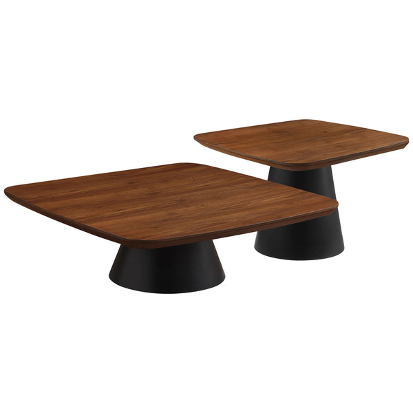 Coaster Furniture Eason 710010 2-piece Coffee Table - Set Walnut and Black IMAGE 1