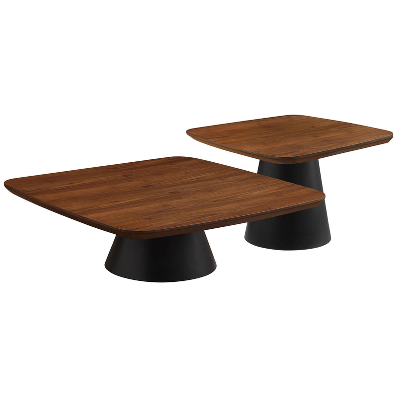 Coaster Furniture Eason 710010 2-piece Coffee Table - Set Walnut and Black IMAGE 1