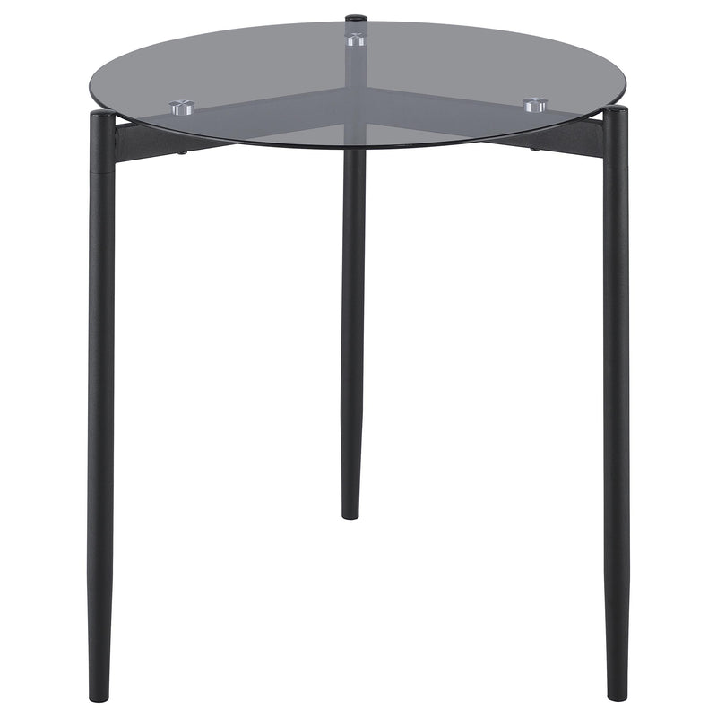 Coaster Furniture Rosalie 710167 Round Smoked Glass Top End Table - Grey IMAGE 3