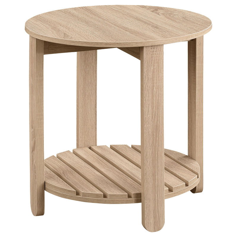 Coaster Furniture Fowler 710287 1-shelf Round Engineered Wood Side End Table - Natural IMAGE 4