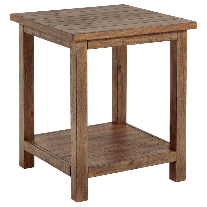 Coaster Furniture Payne 710546 Wood End Table with Shelf - Distressed Brown IMAGE 1