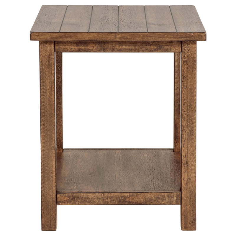 Coaster Furniture Payne 710546 Wood End Table with Shelf - Distressed Brown IMAGE 3