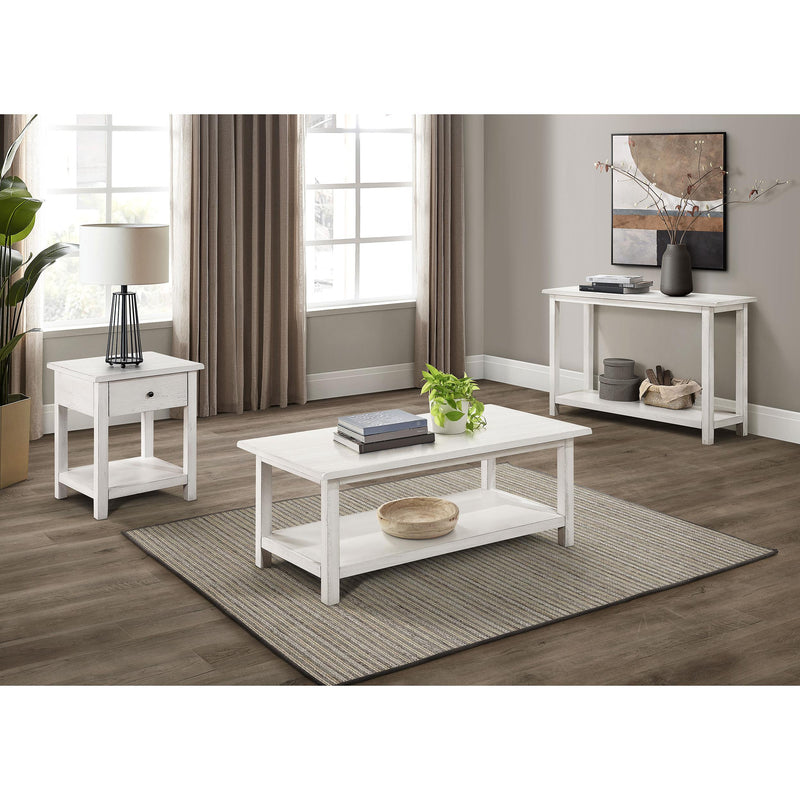 Coaster Furniture Payne 710557 1-Drawer Wood End Table with Shelf - Distressed White IMAGE 7