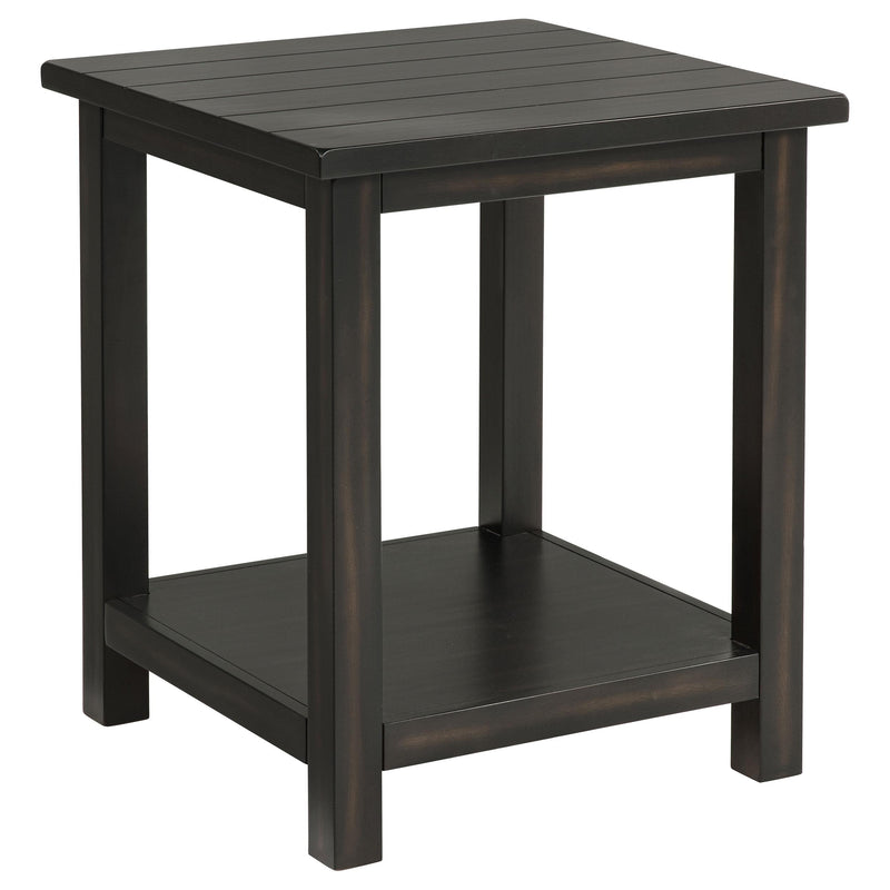 Coaster Furniture Payne 710566 Wood End Table with Shelf - Distressed Java IMAGE 1