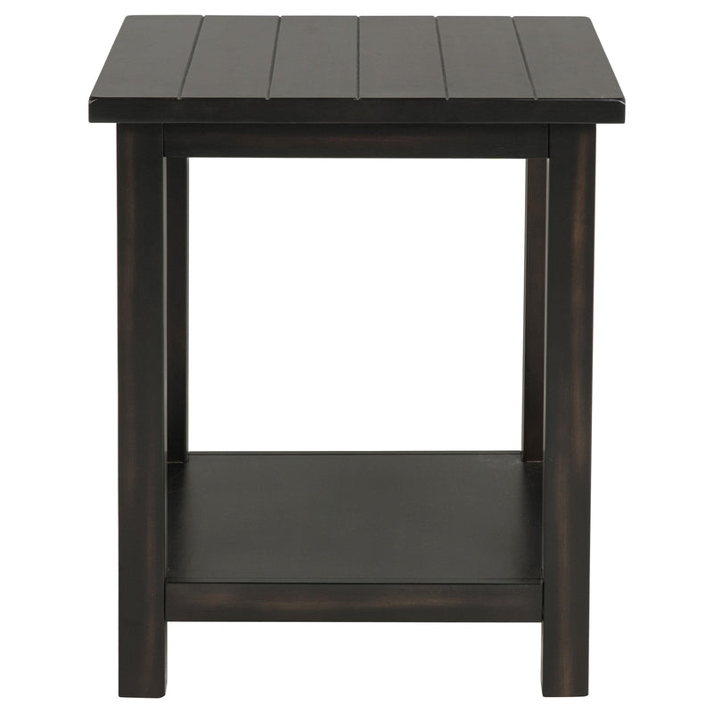 Coaster Furniture Payne 710566 Wood End Table with Shelf - Distressed Java IMAGE 3