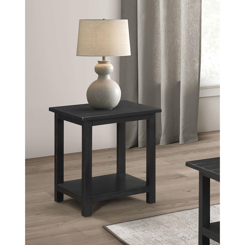 Coaster Furniture Payne 710566 Wood End Table with Shelf - Distressed Java IMAGE 5