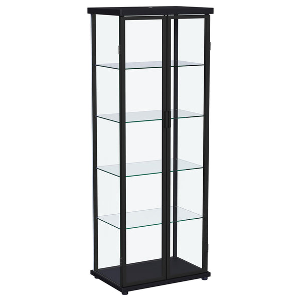 Coaster Furniture Aero 950400 4-shelf Display Curio Cabinet with LED Lighting - Black IMAGE 1