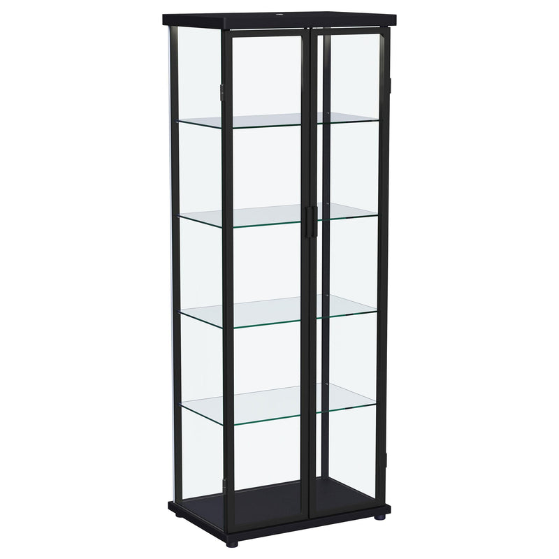 Coaster Furniture Aero 950400 4-shelf Display Curio Cabinet with LED Lighting - Black IMAGE 4