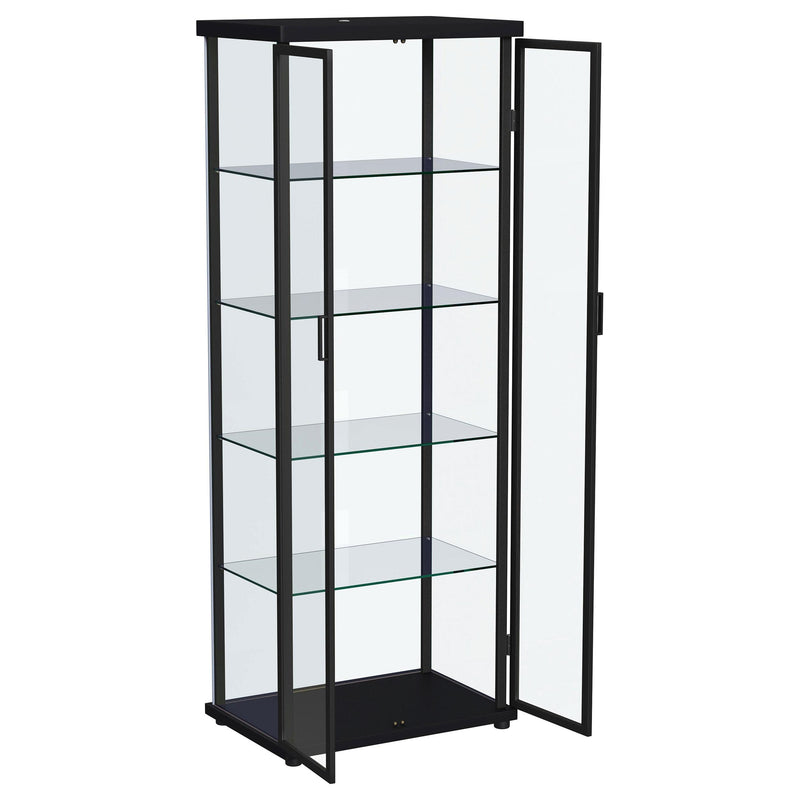 Coaster Furniture Aero 950400 4-shelf Display Curio Cabinet with LED Lighting - Black IMAGE 5