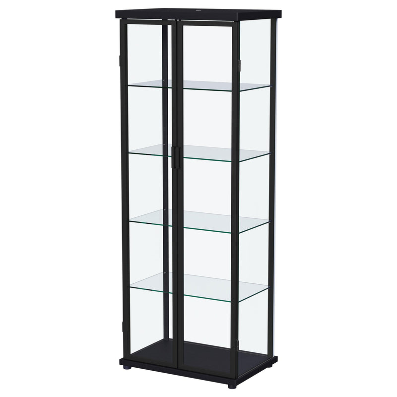 Coaster Furniture Aero 950400 4-shelf Display Curio Cabinet with LED Lighting - Black IMAGE 7
