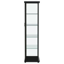 Coaster Furniture Aero 950400 4-shelf Display Curio Cabinet with LED Lighting - Black IMAGE 8