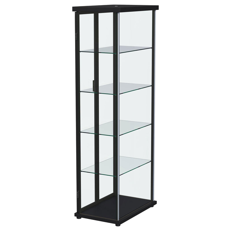 Coaster Furniture Aero 950400 4-shelf Display Curio Cabinet with LED Lighting - Black IMAGE 9