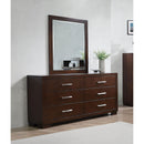 Coaster Furniture Jessica 200713M 6-Drawer Dresser with Mirror - Cappuccino IMAGE 2