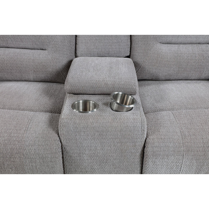 Coaster Furniture Gilson 602552 Chenille Upholstered Reclining Loveseat - Grey IMAGE 10