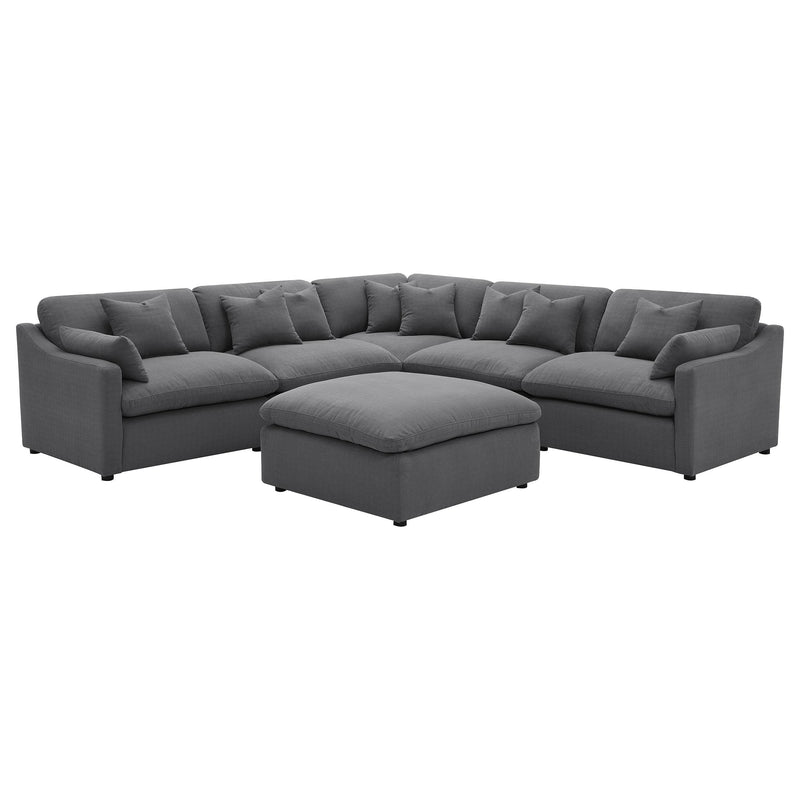 Coaster Furniture Hobson 551455-SET 6 pc Upholstered Modular Sectional Sofa - Charcoal IMAGE 1