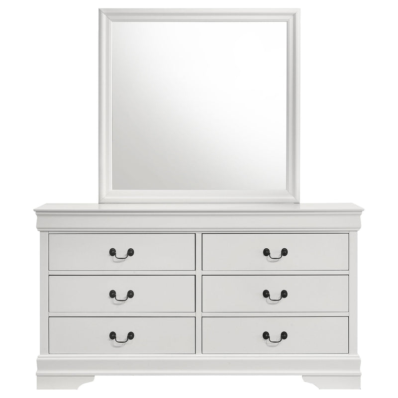 Coaster Furniture Louis Philippe 202443M 6-Drawer Dresser and Mirror - White IMAGE 3