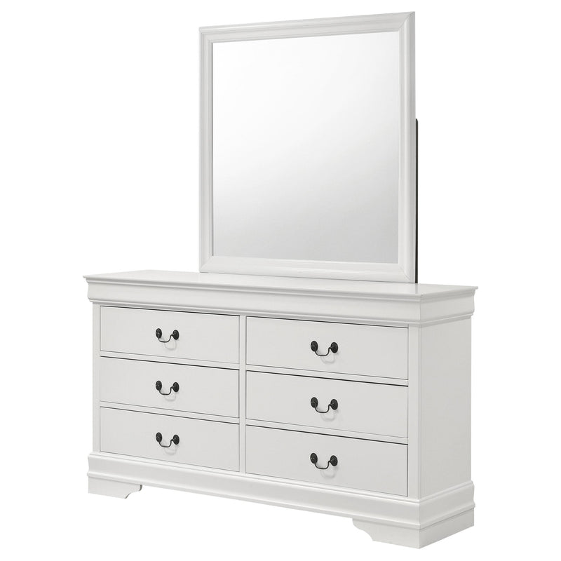 Coaster Furniture Louis Philippe 202443M 6-Drawer Dresser and Mirror - White IMAGE 4