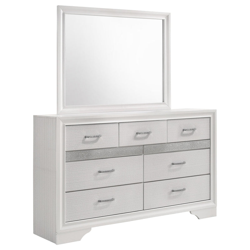 Coaster Furniture Miranda 205113M 7-Drawer Dresser with Mirror - White IMAGE 1