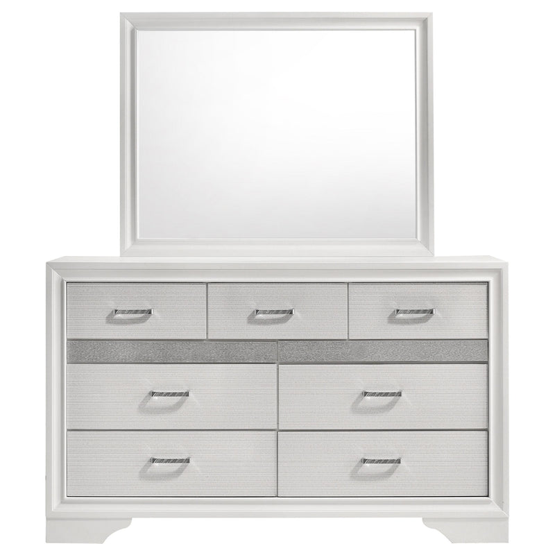Coaster Furniture Miranda 205113M 7-Drawer Dresser with Mirror - White IMAGE 3