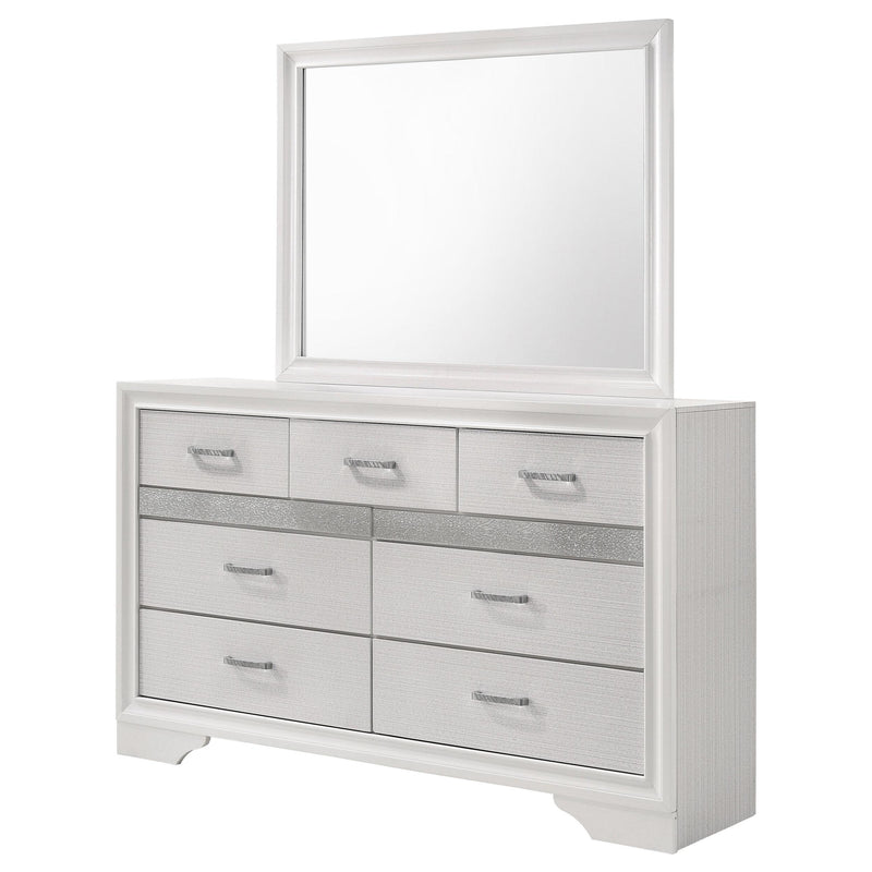 Coaster Furniture Miranda 205113M 7-Drawer Dresser with Mirror - White IMAGE 4