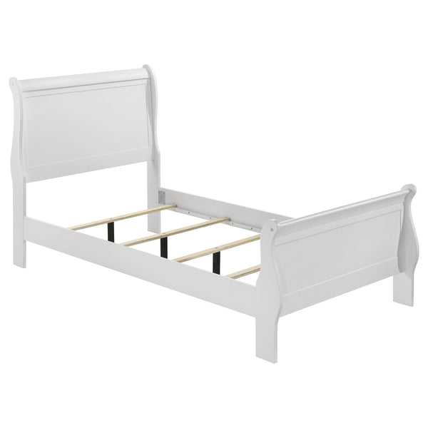 Coaster Furniture Louis Philippe 202441T 47-inch Twin Sleigh Panel Bed - White IMAGE 1