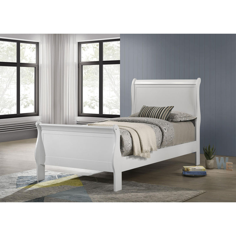 Coaster Furniture Louis Philippe 202441T 47-inch Twin Sleigh Panel Bed - White IMAGE 2