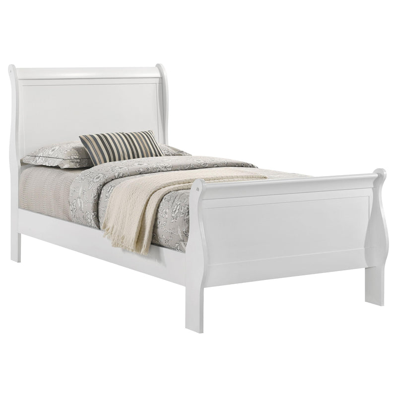 Coaster Furniture Louis Philippe 202441T 47-inch Twin Sleigh Panel Bed - White IMAGE 3