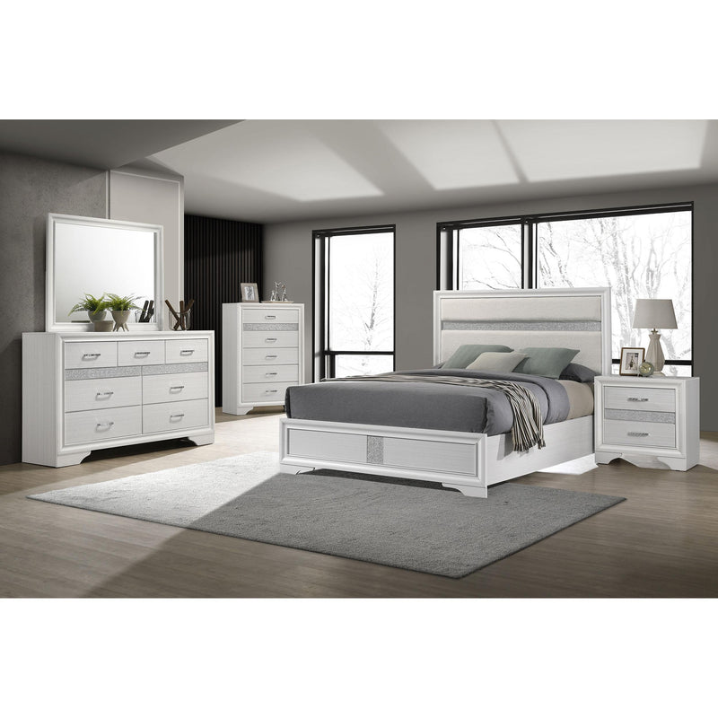 Coaster Furniture Miranda 205110KW 54-inch Upholstered California King Panel Bed - White IMAGE 7