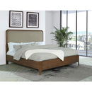 Coaster Furniture Maderia 223321KW 57-inch Upholstered California King Panel Bed - Walnut IMAGE 2
