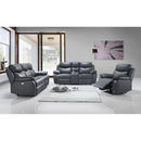 IFDC Power Leather Match Recliner IF-8121 Recliner - Soft Grey IMAGE 2