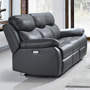 IFDC Power Reclining Leather Match Sofa IF-8121 Power Reclining Sofa - Soft Grey IMAGE 1