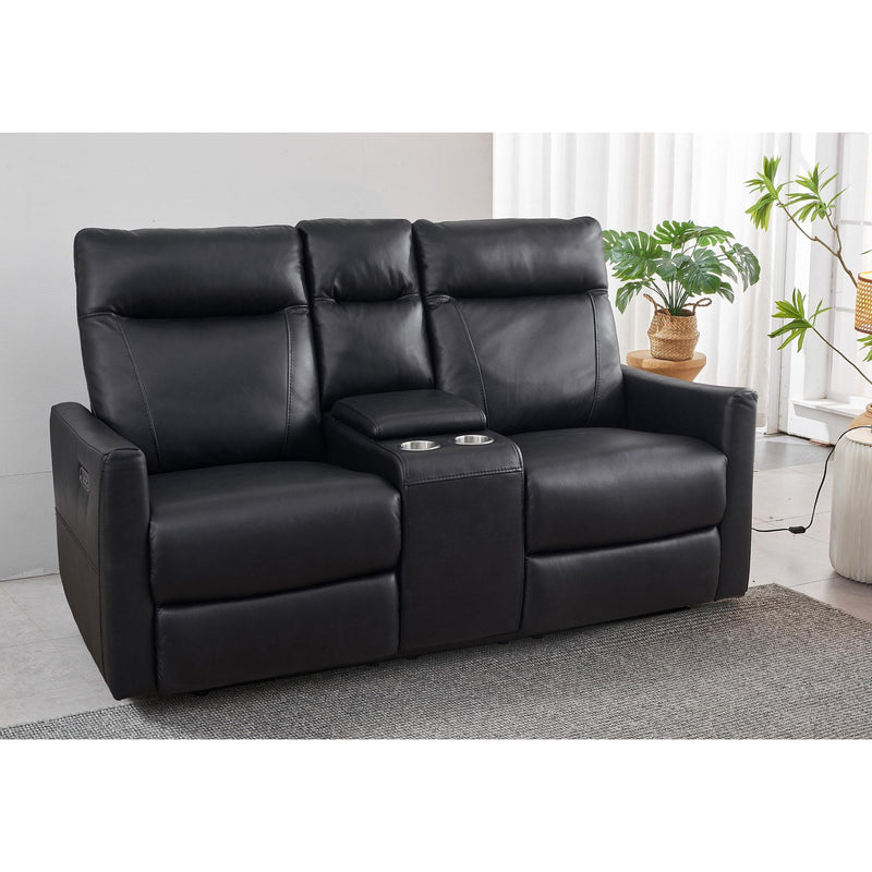 IFDC Power Reclining Leather Match Loveseat with Console IF-8005 Power Reclining Loveseat with Console IMAGE 1