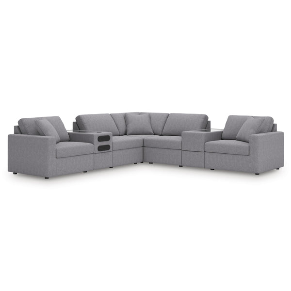  Signature Design by Ashley Modmax 92104S69 7 pc Balanced Sectional with Audio and Storage Consoles IMAGE 1