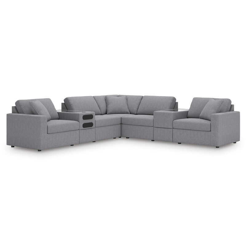  Signature Design by Ashley Modmax 92104S69 7 pc Balanced Sectional with Audio and Storage Consoles IMAGE 1