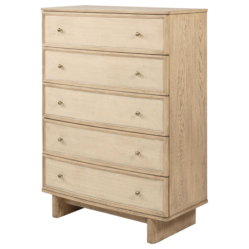Coaster Furniture Kailani 225045 5-Drawer Bedroom Chest of Drawers - Beige Oak IMAGE 3