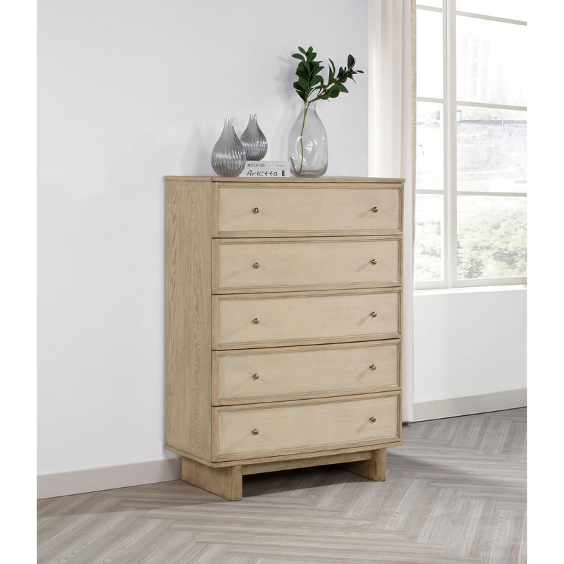 Coaster Furniture Kailani 225045 5-Drawer Bedroom Chest of Drawers - Beige Oak IMAGE 9
