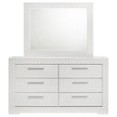 Coaster Furniture Ives 224943M 6-Drawer Dresser and Mirror - White High Gloss IMAGE 2