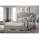 Coaster Furniture Ives 224971KE Eastern King Panel Bed LED Headboard - Grey High Gloss IMAGE 4
