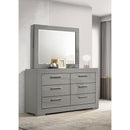 Coaster Furniture Ives 224973M 6-Drawer Dresser and Mirror - Grey High Gloss IMAGE 9