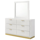 Coaster Furniture Caraway 224773M 6-Drawer Dresser with Mirror - White IMAGE 3